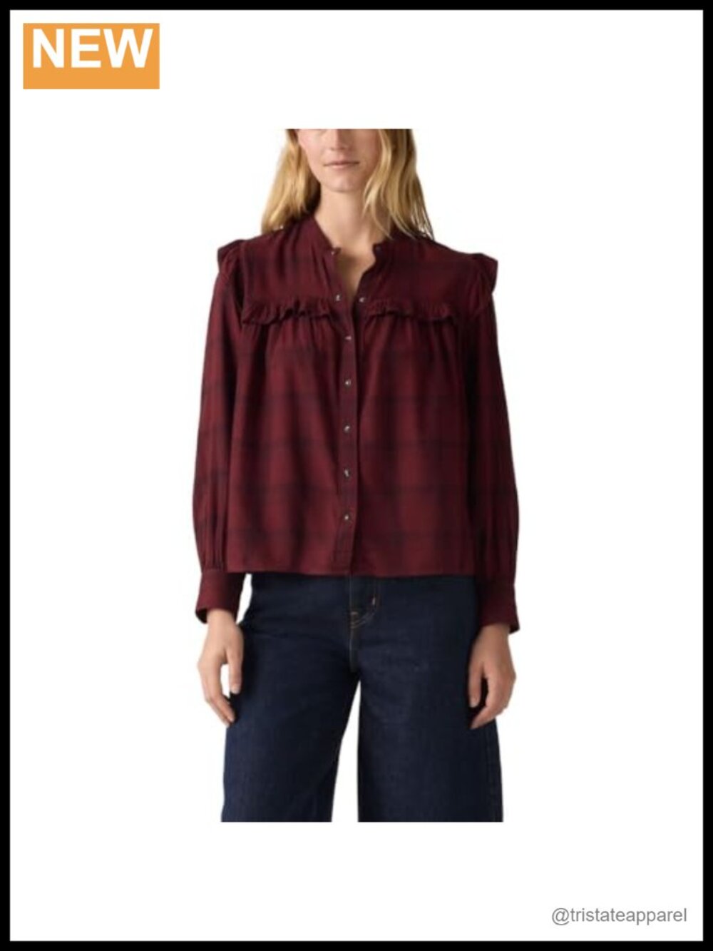 Levi's Women's Gianna Long Sleeve Plaid Button Down Blouse Cotton Blend